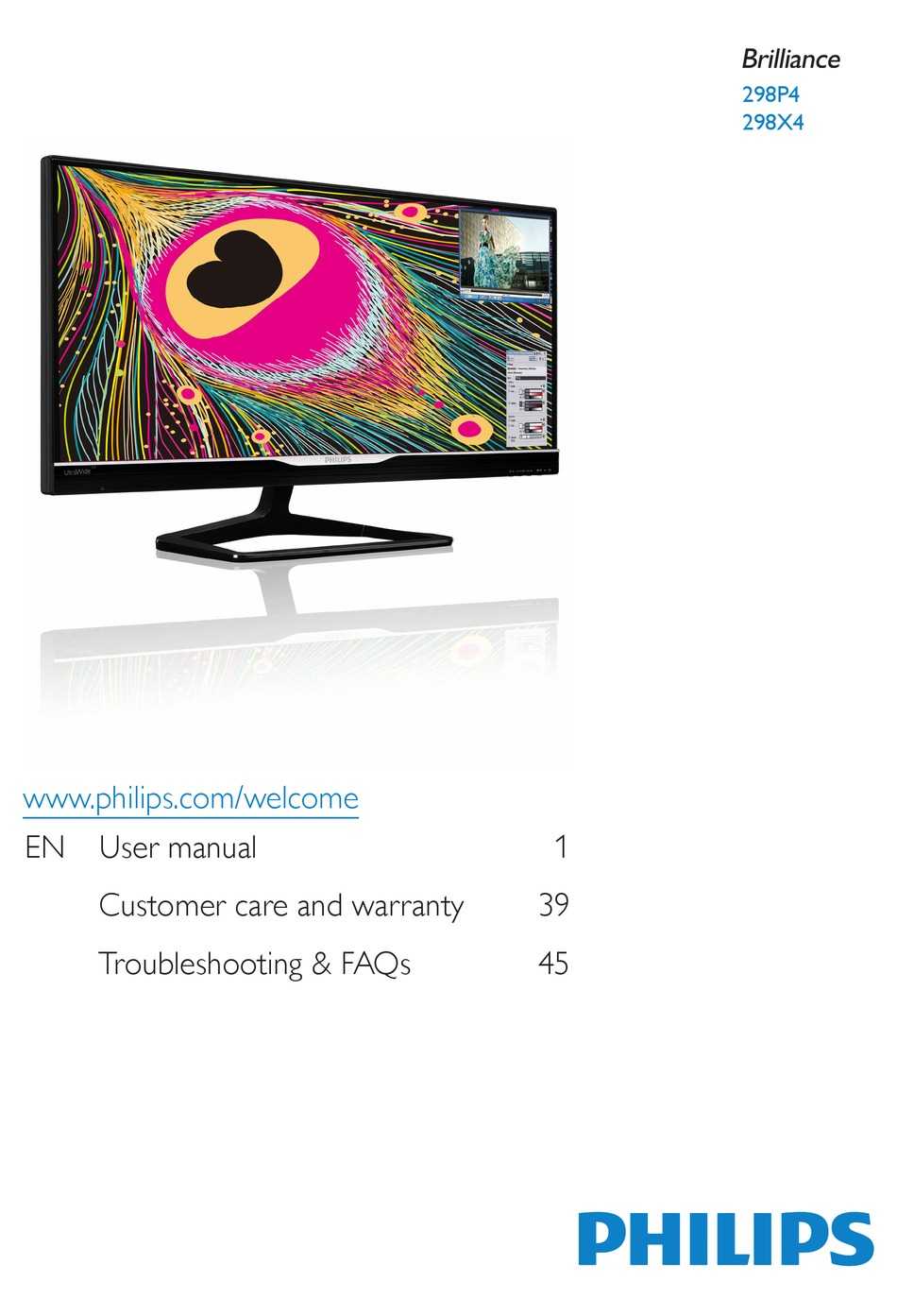 Lcd monitor with multiview 298p4qjeb/00 | philips