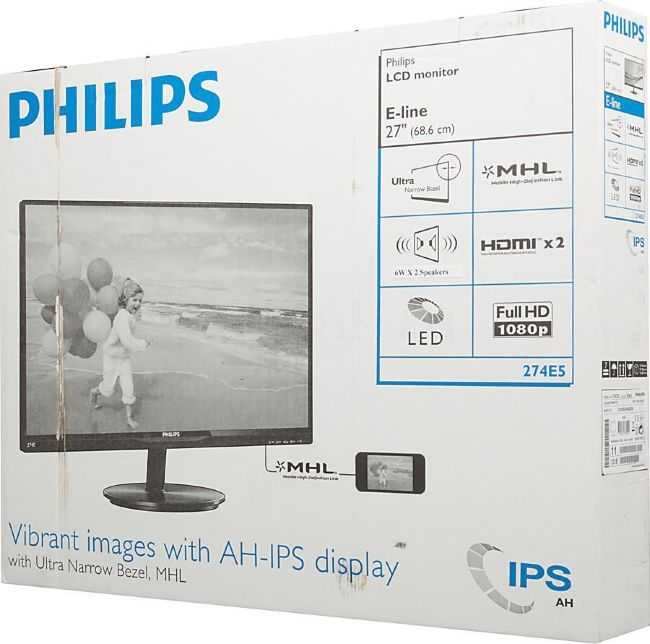 Монитор Philips 274E5QHAB(W) - подробные характеристики обзоры видео фото Цены в интернет-магазинах где можно купить монитор Philips 274E5QHAB(W)