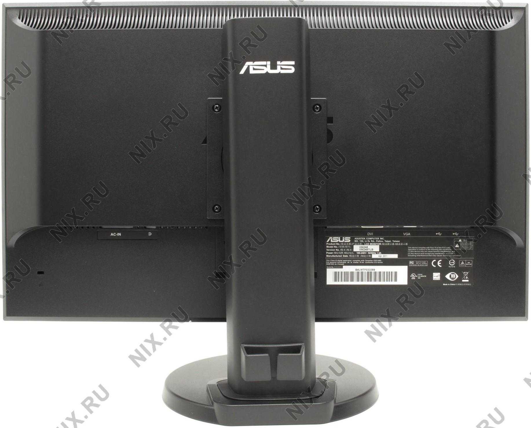 Монитор asus vw248tlb glossy black отзывы и инструкция — техмир