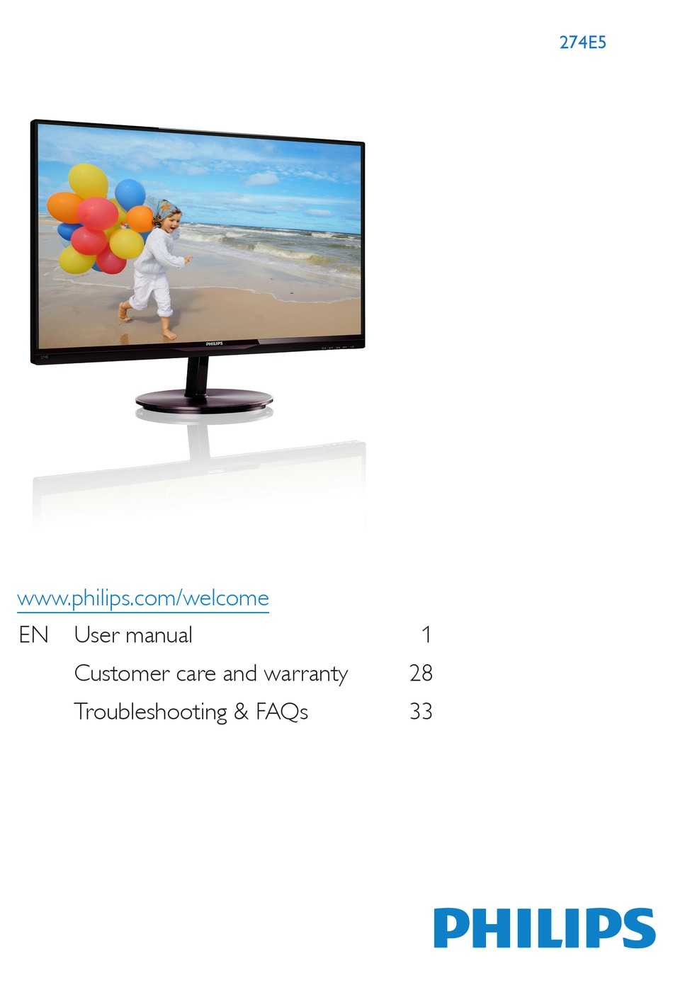 Монитор Philips 274E5QHAB(W) - подробные характеристики обзоры видео фото Цены в интернет-магазинах где можно купить монитор Philips 274E5QHAB(W)